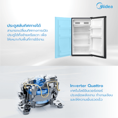 ตู้เย็น 1 ประตู MIDEA รุ่น MDRD142FGG28THD (BLACK) ความจุ 93 ลิตร ขนาด 3.3Q (สีดำ)_5